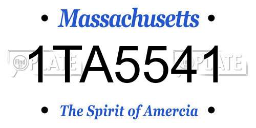 1TA5541 Massachusetts License Plate