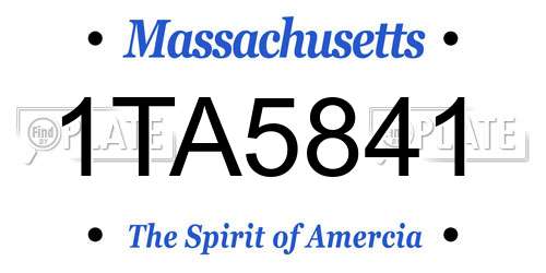 1TA5841 Massachusetts License Plate