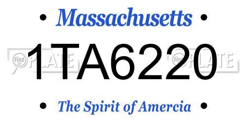 1TA6220 Massachusetts License Plate