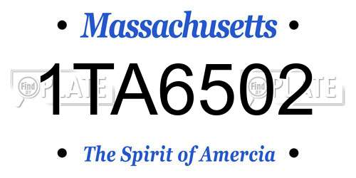 1TA6502 Massachusetts License Plate