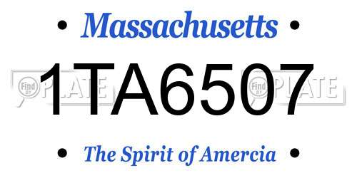 1TA6507 Massachusetts License Plate
