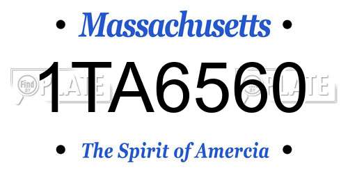 1TA6560 Massachusetts License Plate