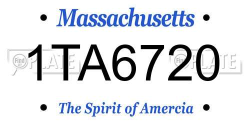 1TA6720 Massachusetts License Plate