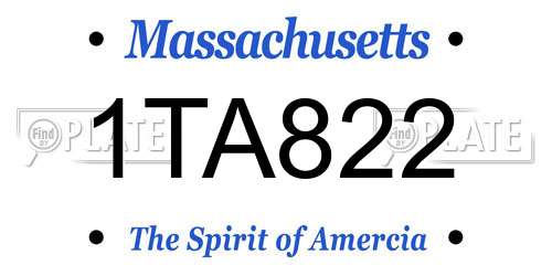 1TA822 Massachusetts License Plate