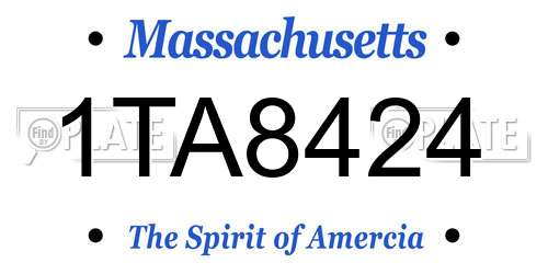 1TA8424 Massachusetts License Plate