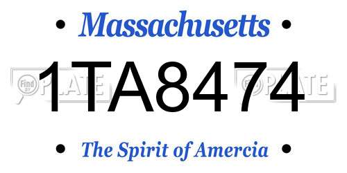 1TA8474 Massachusetts License Plate