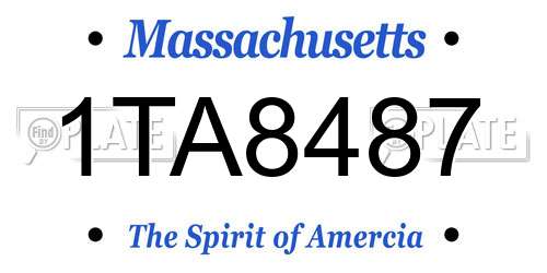 1TA8487 Massachusetts License Plate