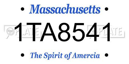1TA8541 Massachusetts License Plate