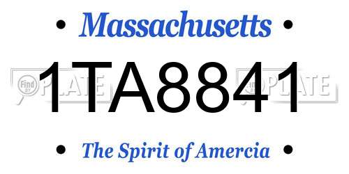 1TA8841 Massachusetts License Plate