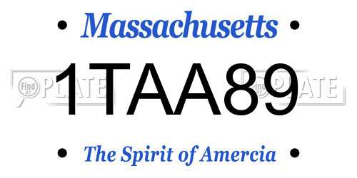 1TAA89 Massachusetts License Plate