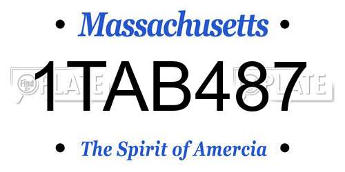 1TAB487 Massachusetts License Plate