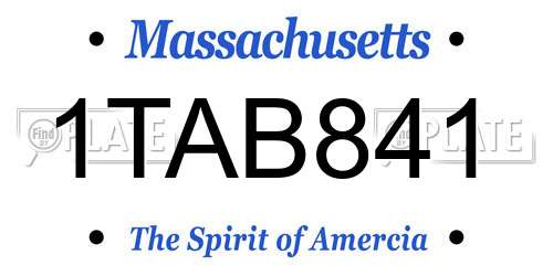 1TAB841 Massachusetts License Plate