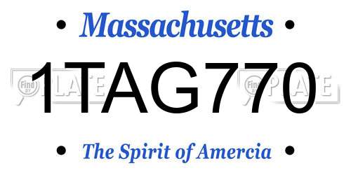 1TAG770 Massachusetts License Plate