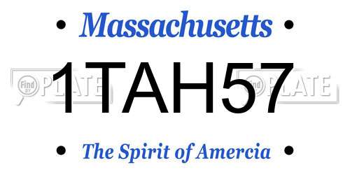 1TAH57 Massachusetts License Plate