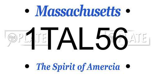 1TAL56 Massachusetts License Plate