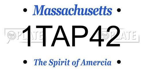1TAP42 Massachusetts License Plate