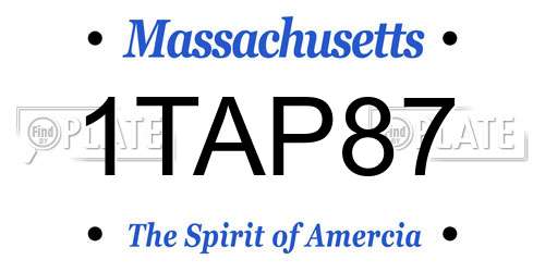 1TAP87 Massachusetts License Plate