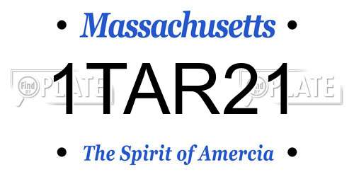 1TAR21 Massachusetts License Plate