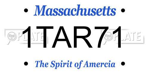 1TAR71 Massachusetts License Plate
