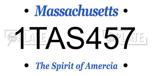 1TAS457 Massachusetts License Plate