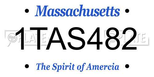 1TAS482 Massachusetts License Plate