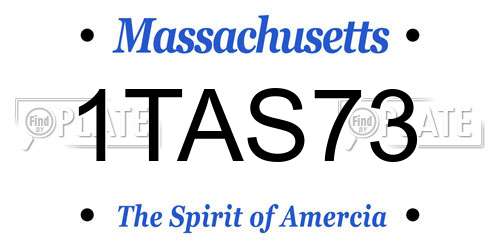 1TAS73 Massachusetts License Plate