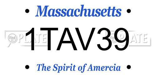 1TAV39 Massachusetts License Plate