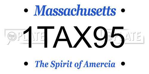 1TAX95 Massachusetts License Plate