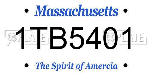 1TB5401 Massachusetts License Plate