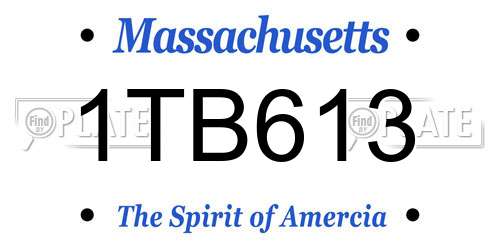 1TB613 Massachusetts License Plate