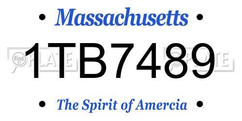 1TB7489 Massachusetts License Plate