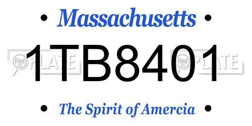 1TB8401 Massachusetts License Plate