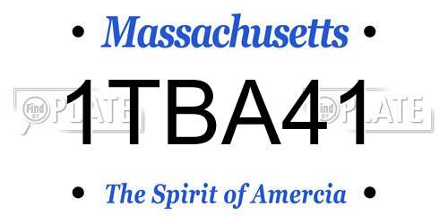 1TBA41 Massachusetts License Plate