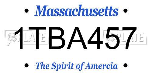 1TBA457 Massachusetts License Plate