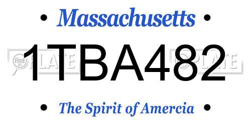1TBA482 Massachusetts License Plate