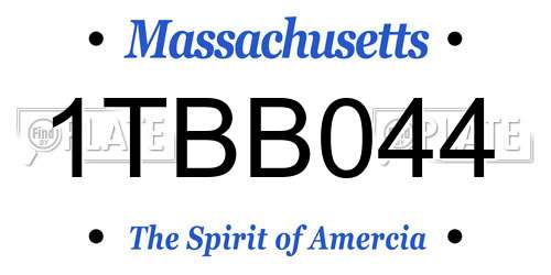 1TBB044 Massachusetts License Plate