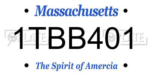 1TBB401 Massachusetts License Plate