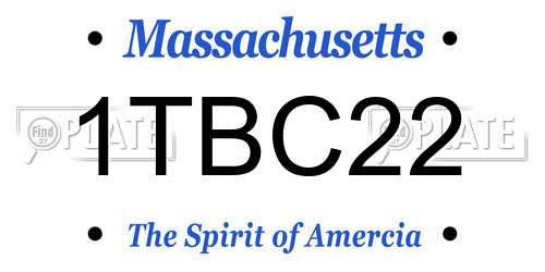 1TBC22 Massachusetts License Plate
