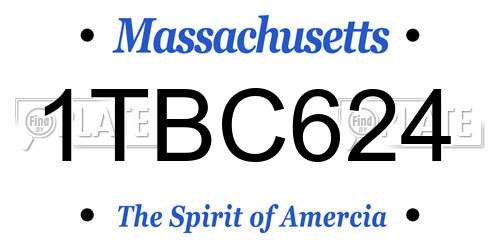 1TBC624 Massachusetts License Plate
