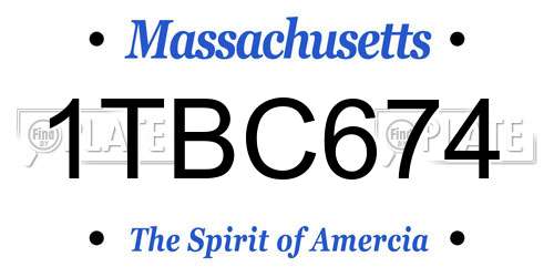 1TBC674 Massachusetts License Plate