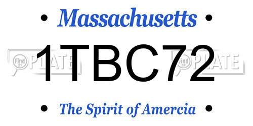 1TBC72 Massachusetts License Plate