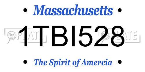 1TBI528 Massachusetts License Plate