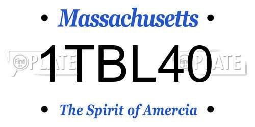 1TBL40 Massachusetts License Plate