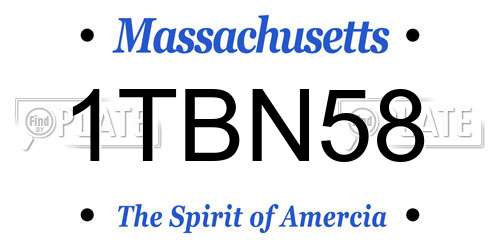 1TBN58 Massachusetts License Plate