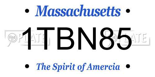 1TBN85 Massachusetts License Plate
