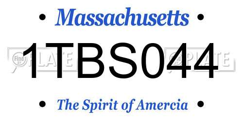 1TBS044 Massachusetts License Plate