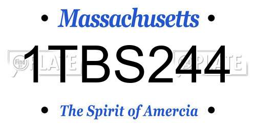 1TBS244 Massachusetts License Plate