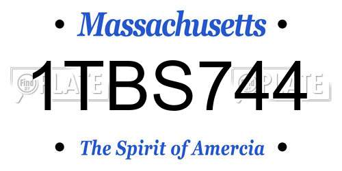 1TBS744 Massachusetts License Plate