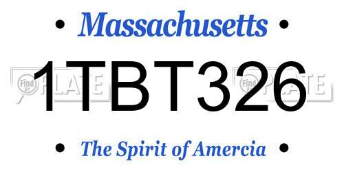 1TBT326 Massachusetts License Plate