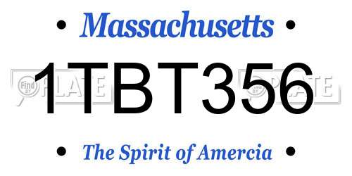 1TBT356 Massachusetts License Plate